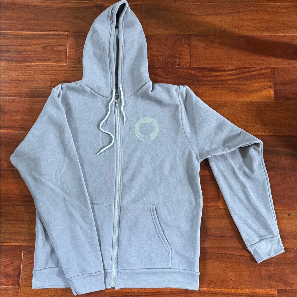 GitHub Zipper Hoodie Blue/Gray - Size XL - Brand New